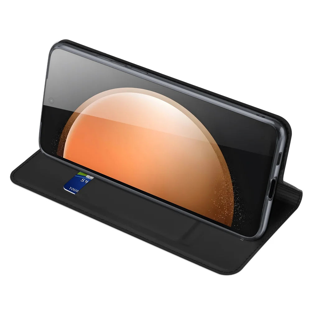 DUX DUCIS for Samsung Galaxy S26 FE Case  Skin Pro Series Leather Stand Cover Card Holder - Black - 5