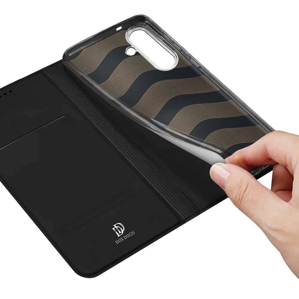DUX DUCIS for Samsung Galaxy S26 FE Case  Skin Pro Series Leather Stand Cover Card Holder - Black - 7