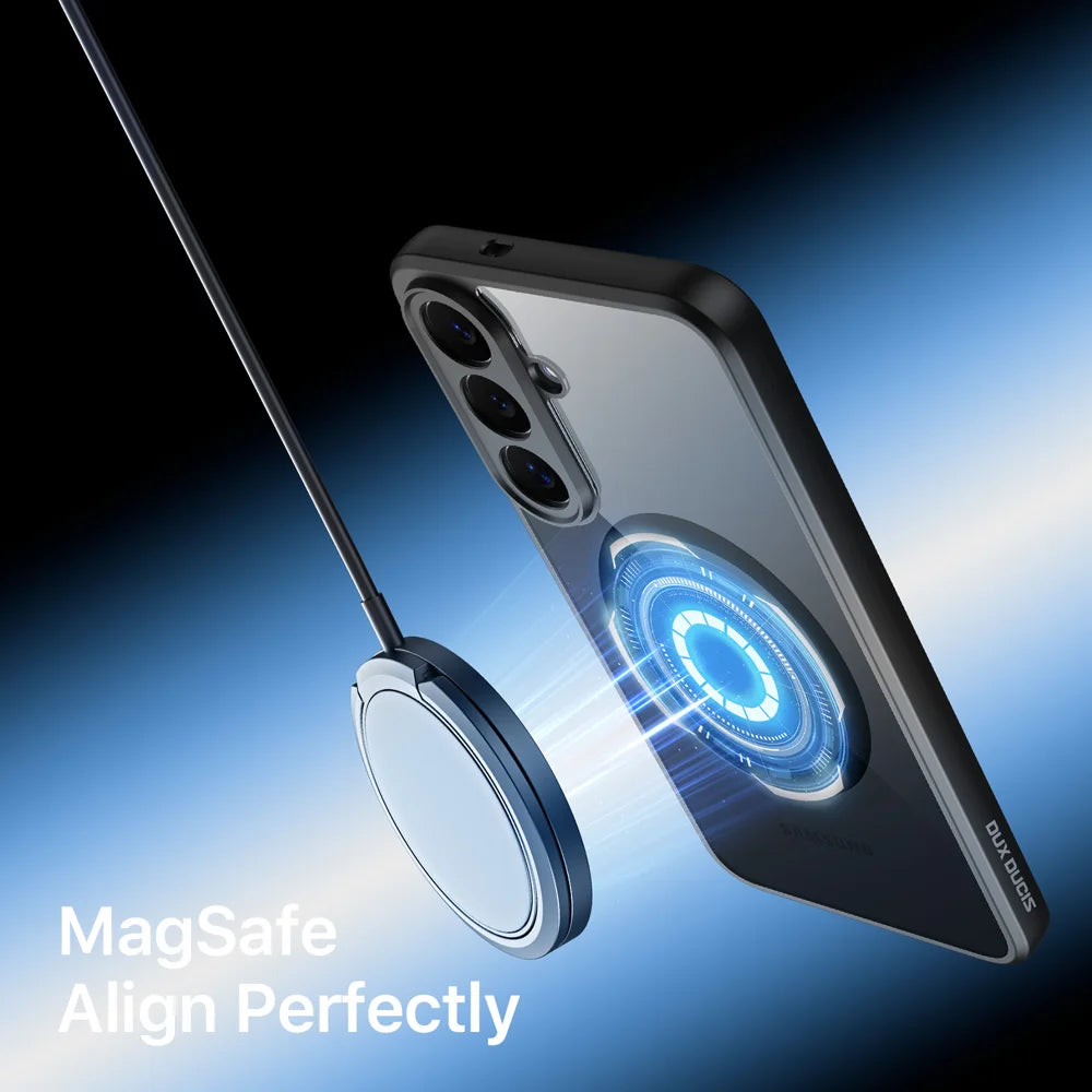 DUX DUCIS for Samsung Galaxy S26 FE Aimo Series Magnetic Case PC + TPU Clear Back Phone Cover (REACH Certification) - Black - 5