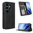 For Blackview Wave 10 Leather Case Wallet Stand Retro Texture Phone Cover - Black - 1