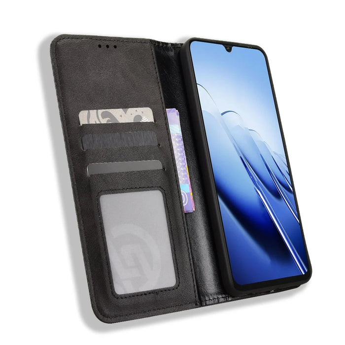 For Blackview Wave 10 Leather Case Wallet Stand Retro Texture Phone Cover - Black - 6