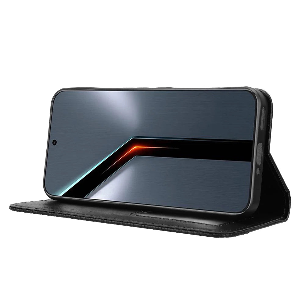 For ZTE nubia Neo 5 GT 5G Leather Case Wallet Stand Retro Texture Phone Cover - Black - 7