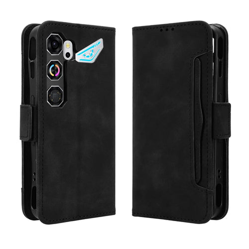 For ZTE nubia Neo 5 GT 5G Leather Case Phone Wallet Cover with Multiple Card Slots - Black - 1
