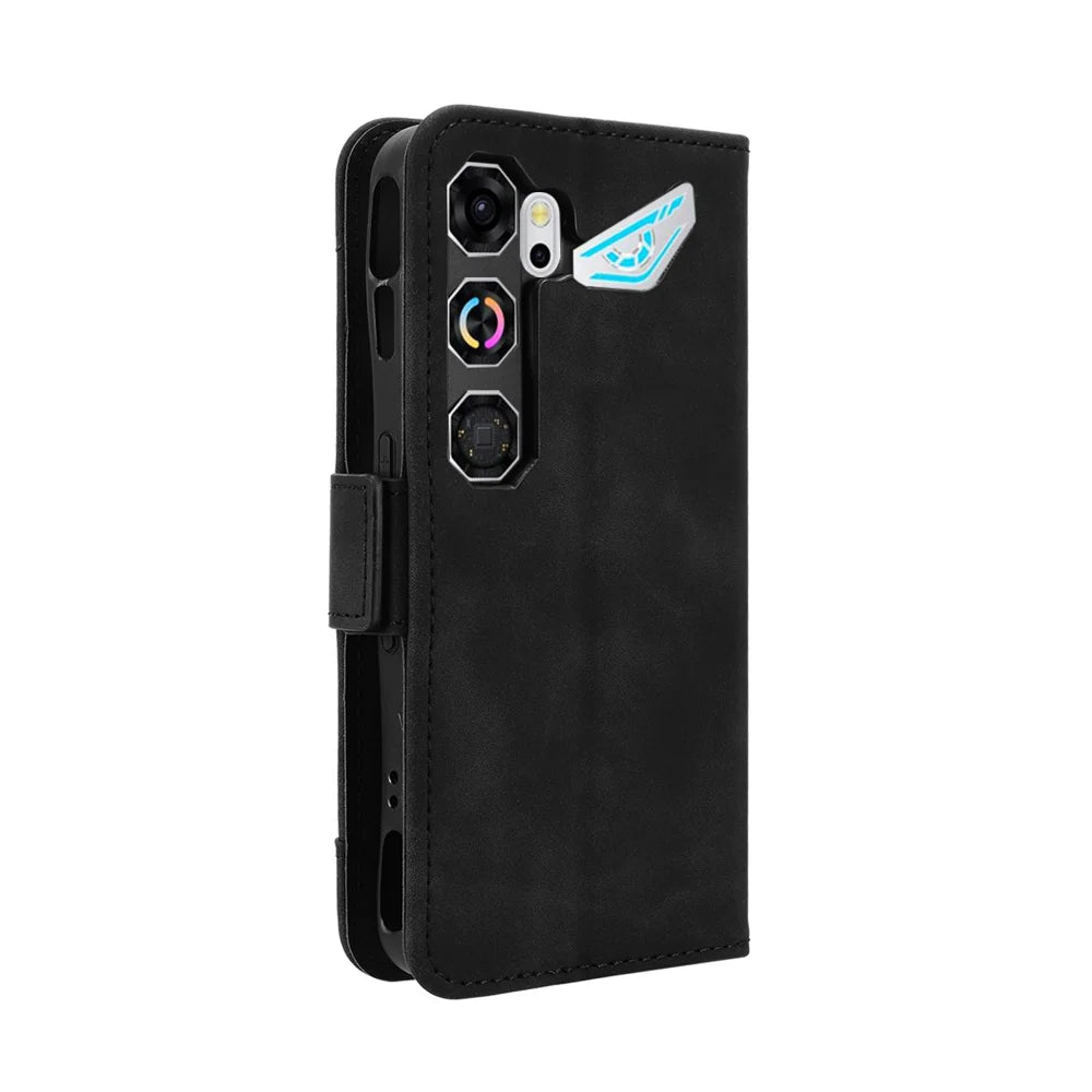 For ZTE nubia Neo 5 GT 5G Leather Case Phone Wallet Cover with Multiple Card Slots - Black - 7