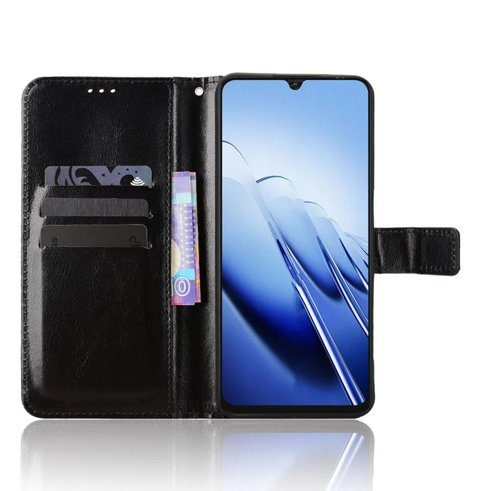 For Blackview Wave 10 PU Leather Case with Strap Crazy Horse Texture Phone Wallet Cover - Black - 5