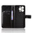 For Oukitel C17 PU Leather Case with Strap Crazy Horse Texture Phone Wallet Cover - Black - 4