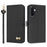 For Samsung Galaxy A27 5G Case Bowknot Decor Wallet Leather Phone Cover with Wrist Strap / Shoulder Strap - Black - 1