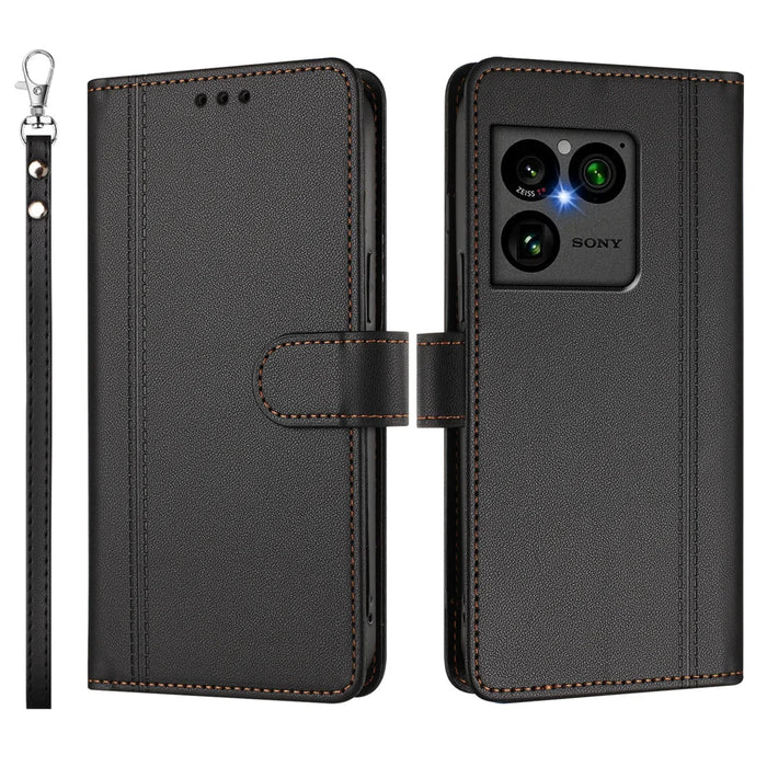 For Sony Xperia 1 VIII Case 9 Card Slots PU Leather Flip Wallet Phone Cover with Hand Strap - Black - 2