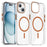 For iPhone 15 Plus Clear Magnetic Case PC Anti Drop Phone Back Cover Compatible with MagSafe - Orange - 1