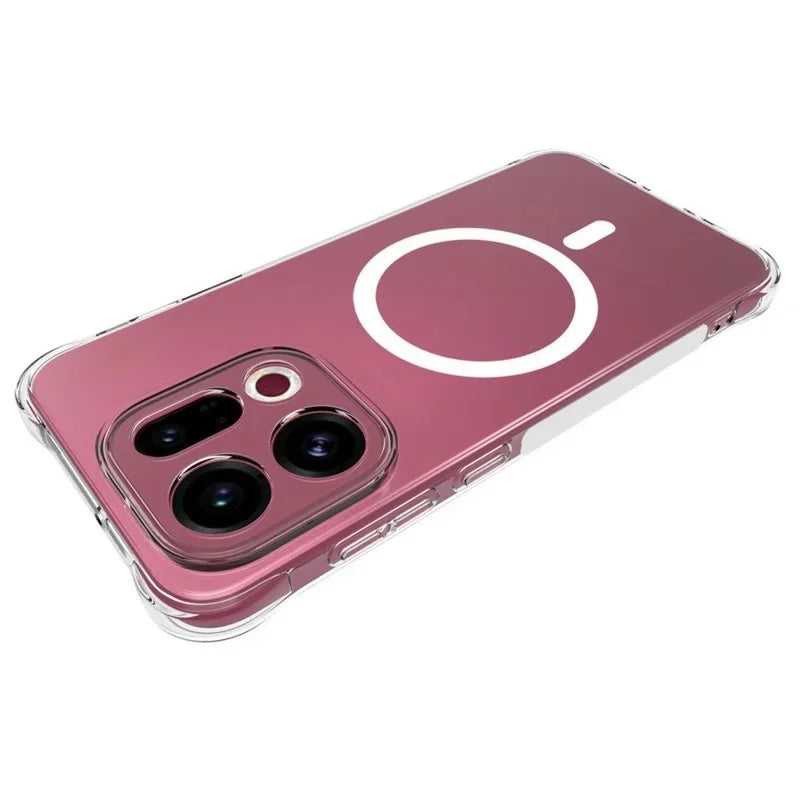 WANLONFENG for Oppo Find X9 5G WL2 Series 2.0mm Magnetic Case Clear TPU Phone Back Cover with Screen Films - Transparent - 4