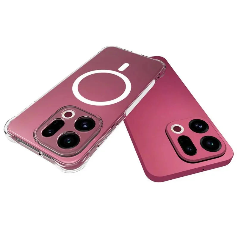 WANLONFENG for Oppo Find X9 5G WL2 Series 2.0mm Magnetic Case Clear TPU Phone Back Cover with Screen Films - Transparent - 5