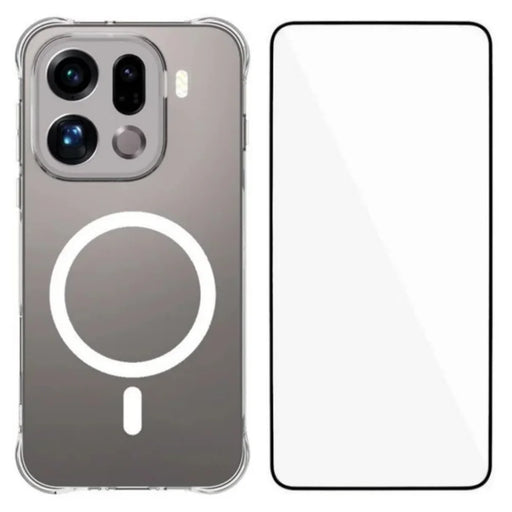 WANLONFENG for Oppo Find X9 Pro 5G WL2 Series 2.0mm Magnetic Case Clear TPU Phone Back Cover with Screen Films - Transparent - 1