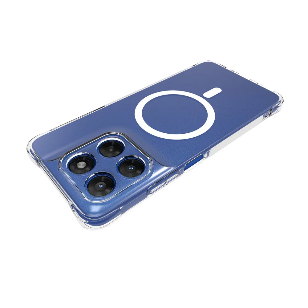 WANLONFENG for Motorola Moto G37 Power 5G WL2 Series 2.0mm Magnetic Case Clear TPU Phone Back Cover with Screen Films - Transparent - 4