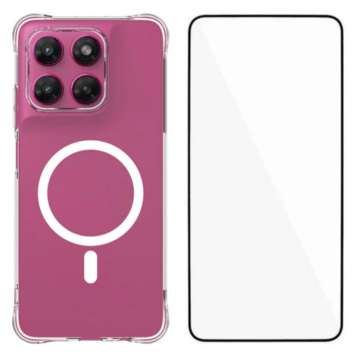 WANLONFENG for Motorola Moto G37 5G / Motorola Moto G47 5G WL2 Series 2.0mm Magnetic Case Clear TPU Phone Back Cover with Screen Films - Transparent - 1