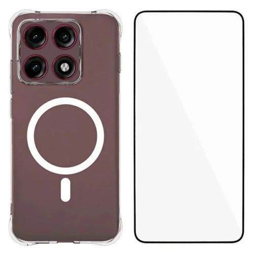 WANLONFENG for Motorola Edge 70 Pro 5G WL2 Series 2.0mm Magnetic Case Clear TPU Phone Back Cover with Screen Films - Transparent - 1