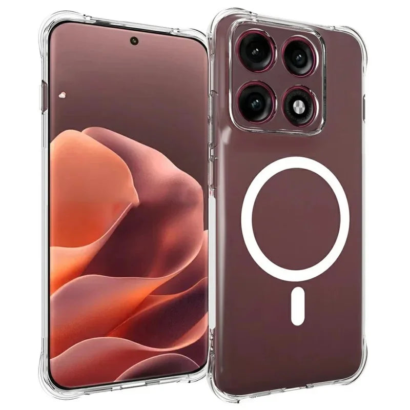 WANLONFENG for Motorola Edge 70 Pro 5G WL2 Series 2.0mm Magnetic Case Clear TPU Phone Back Cover with Screen Films - Transparent - 2