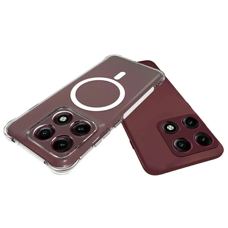 WANLONFENG for Motorola Edge 70 Pro 5G WL2 Series 2.0mm Magnetic Case Clear TPU Phone Back Cover with Screen Films - Transparent - 5