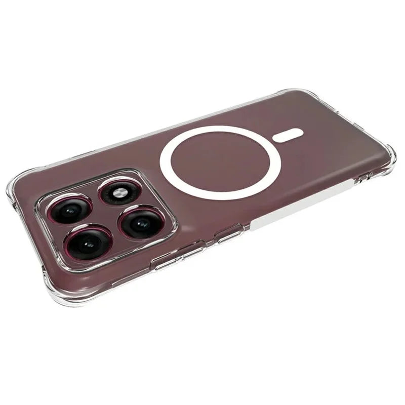 WANLONFENG for Motorola Edge 70 Pro 5G WL1 Series 2.0mm Magnetic Case Clear TPU Phone Back Cover with 2Pcs Screen Films - Transparent - 3