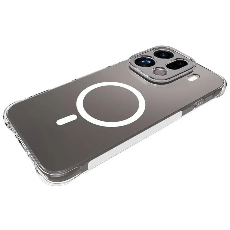 WANLONFENG for Oppo Find X9 Pro 5G WL1 Series 2.0mm Magnetic Case Clear TPU Phone Back Cover with 2Pcs Screen Films - Transparent - 3