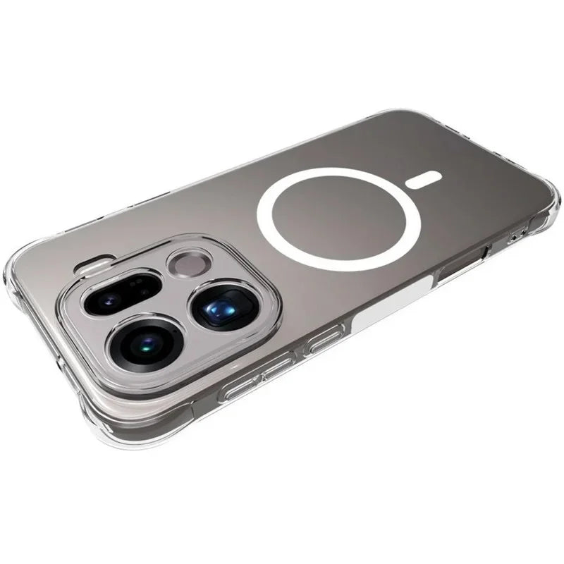 WANLONFENG for Oppo Find X9 Pro 5G WL1 Series 2.0mm Magnetic Case Clear TPU Phone Back Cover with 2Pcs Screen Films - Transparent - 4
