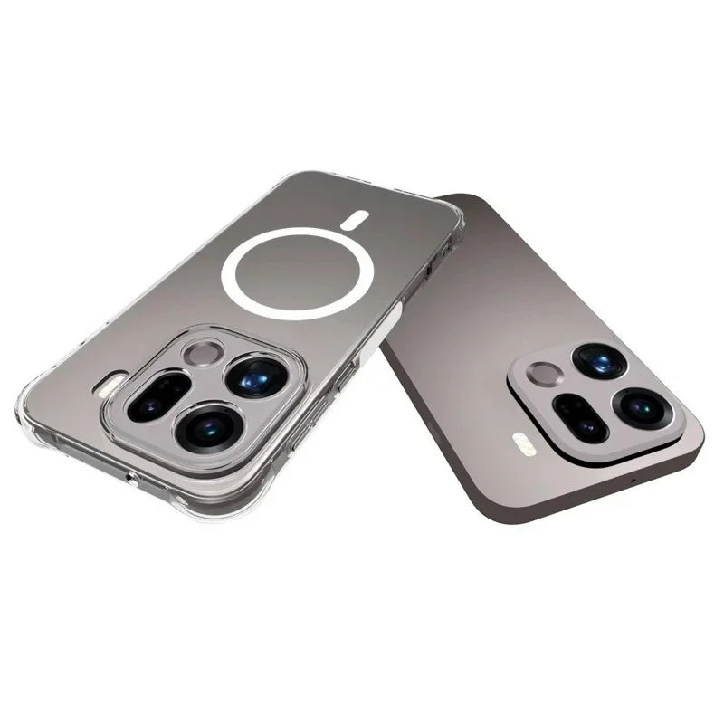 WANLONFENG for Oppo Find X9 Pro 5G WL1 Series 2.0mm Magnetic Case Clear TPU Phone Back Cover with 2Pcs Screen Films - Transparent - 5