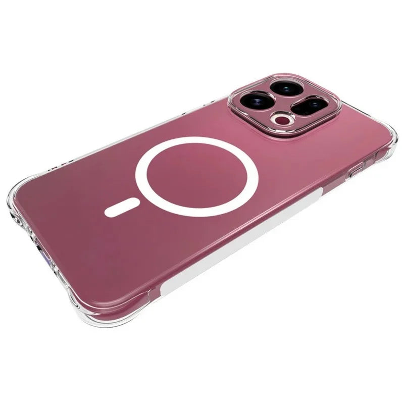 WANLONFENG for Oppo Find X9 5G WL1 Series 2.0mm Magnetic Case Clear TPU Phone Back Cover with 2Pcs Screen Films - Transparent - 3