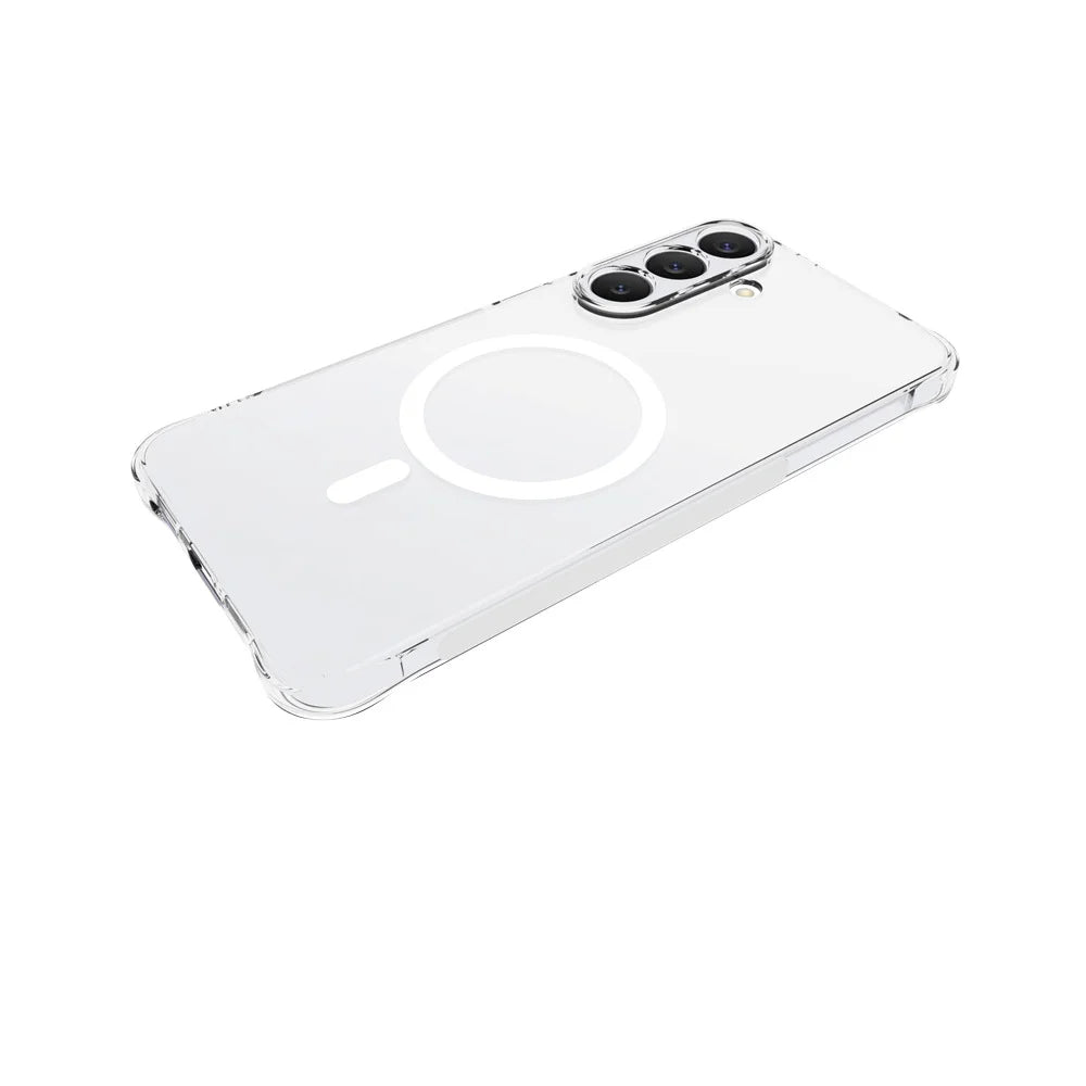 WANLONFENG for Samsung Galaxy S26 FE WL1 Series 2.0mm Magnetic Case Clear TPU Phone Back Cover with 2Pcs Screen Films - Transparent - 3