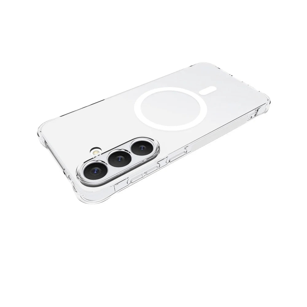 WANLONFENG for Samsung Galaxy S26 FE WL1 Series 2.0mm Magnetic Case Clear TPU Phone Back Cover with 2Pcs Screen Films - Transparent - 4
