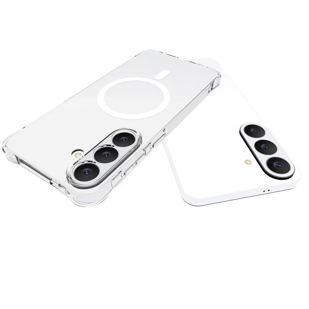 WANLONFENG for Samsung Galaxy S26 FE WL1 Series 2.0mm Magnetic Case Clear TPU Phone Back Cover with 2Pcs Screen Films - Transparent - 5