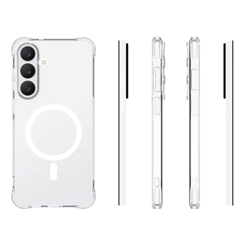 WANLONFENG for Samsung Galaxy S26 FE WL1 Series 2.0mm Magnetic Case Clear TPU Phone Back Cover with 2Pcs Screen Films - Transparent - 6