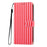 For iPhone 15 Pro Wallet Case Vintage Stripes Leather Stand Flip Phone Cover with Wrist Strap - Red - 3