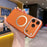For iPhone 17 Pro Magnetic Case Frosted Wave Texture PC + TPU Phone Cover with Tempered Glass Screen Protector - Orange - 2