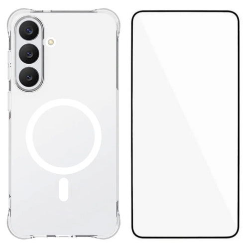 WANLONFENG for Samsung Galaxy S26 FE WL2 Series 2.0mm Magnetic Case Clear TPU Phone Back Cover with Screen Film - Transparent - 1