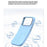For iPhone 18 Pro / 17 Pro Magnetic Case Flower Pattern Liquid Silicone Slim Shockproof Phone Cover - Baby Blue - 5