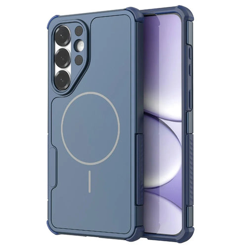 For Samsung Galaxy S26 Magnetic Case Shockproof Airbag PC+TPU Phone Cover - Blue - 1