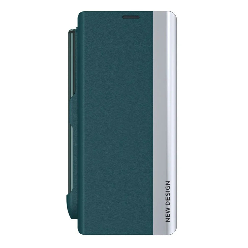 For Samsung Galaxy Z Fold8 Ultra Case Stand Leather Phone Cover with Pen Holder - Green - 2