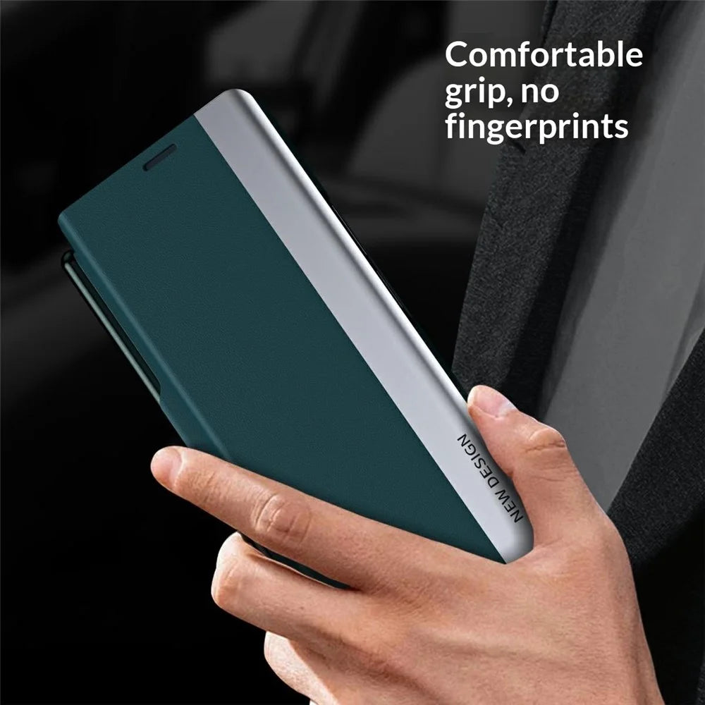For Samsung Galaxy Z Fold8 Ultra Case Stand Leather Phone Cover with Pen Holder - Green - 3