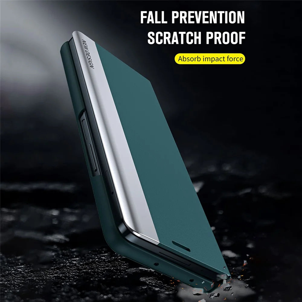 For Samsung Galaxy Z Fold8 Ultra Case Stand Leather Phone Cover with Pen Holder - Green - 4