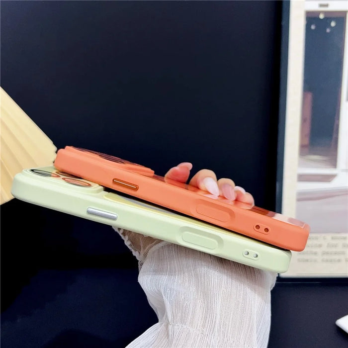 For iPhone  18 Pro / 17  Pro Magnetic Case TPU Acrylic Tempered Glass Back Panel Protective Phone Cover - Orange - 6