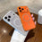For iPhone 17 Pro Max Magnetic Case Matte PC + TPU Heat Dissipation Phone Cover with Tempered Glass Screen Protector - Orange - 4