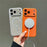 For iPhone 17 Pro Max Magnetic Case Matte PC + TPU Heat Dissipation Phone Cover with Tempered Glass Screen Protector - Orange - 5