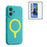 For iPhone 16 Magnetic Case Liquid Silicone Anti Scratch Phone Cover with Tempered Glass Screen Protector - Mint Blue - 1