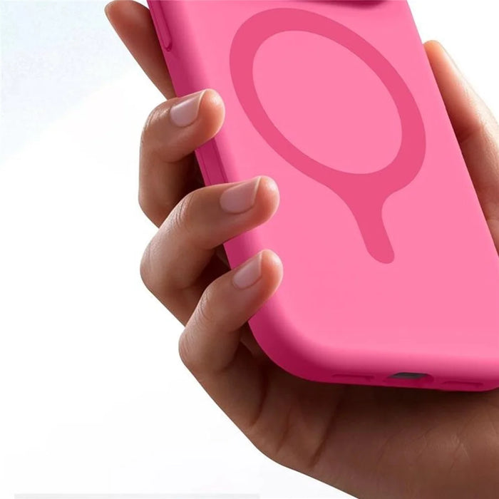For iPhone 17 Magnetic Case Liquid Silicone Anti Scratch Phone Cover with Tempered Glass Screen Protector - Avocado Green - 3