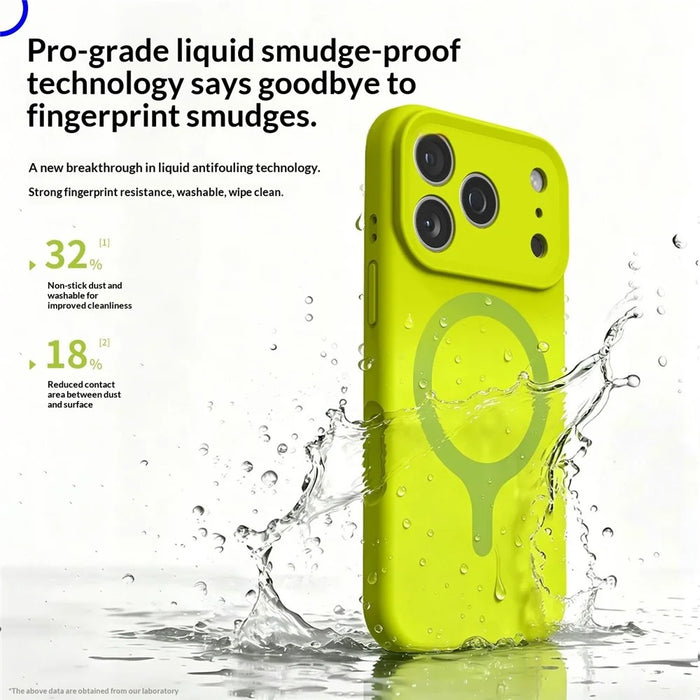 For iPhone 17 Pro Max Magnetic Case Liquid Silicone Anti Scratch Phone Cover with Tempered Glass Screen Protector - Mint Blue - 4