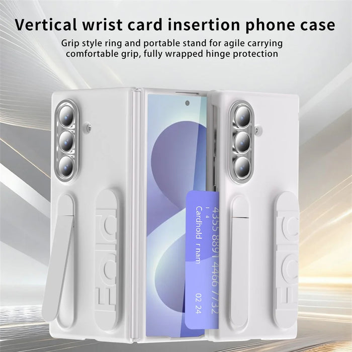 For Samsung Galaxy Z Fold8 Ultra Case Card Slot Kickstand Hinge Protection PC Shockproof Phone Cover - White - 2