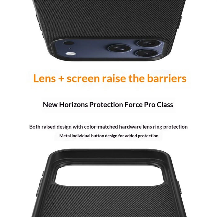 For iPhone 17 Pro Max Magnetic Case Woven Tech Fabric + TPU + PC Shockproof Protective Cover - Orange - 6