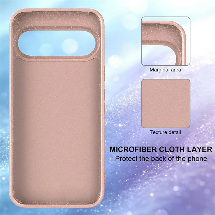 For Google Pixel 11 Magnetic Case Glitter TPU Shockproof Phone Cover with Lanyard - Pink - 3