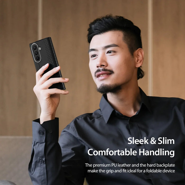 DUX DUCIS for Samsung Galaxy Z Fold8 Ultra Case  Bril Series Leather+PC Phone Cover with Stand - Black - 4