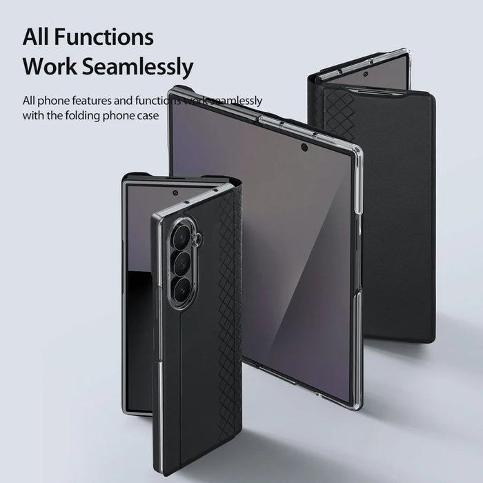 DUX DUCIS for Samsung Galaxy Z Fold8 Ultra Case  Bril Series Leather+PC Phone Cover with Stand - Black - 5