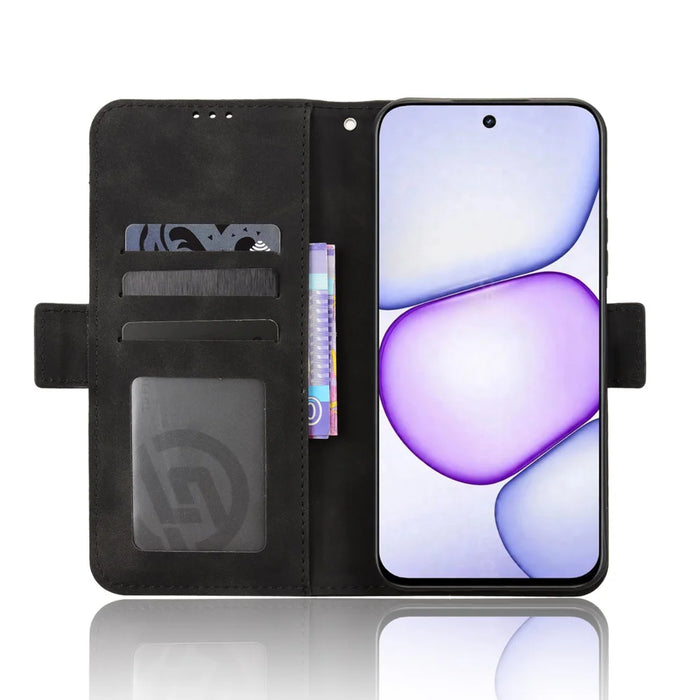 For Realme C100x 4G / C100 4G Leather Case Phone Wallet Cover with Multiple Card Slots - Black - 5